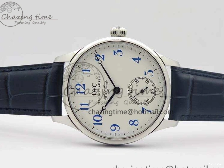 MIROTIME 0115 Portuguese Fa Jones IW544203 SS GSF 1:1 Best Edition White Dial On Leather Strap Trendsetting 7235
